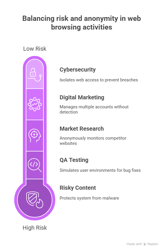 Balancing risk and anonymity in web browsing activities